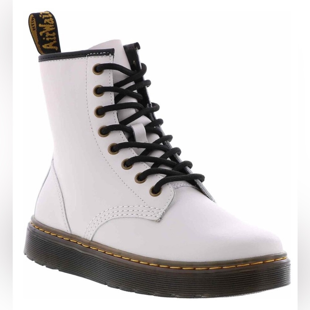 Dr. Martens Women’s White Zavala Classic Lace Up Combat Boots‎ Size 10